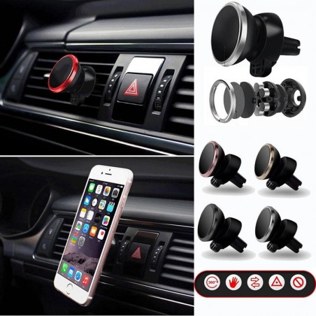 SUPPORT VOITURE POUR SMARTPHONES A FIXER SUR GRILLE DE VENTILATION.