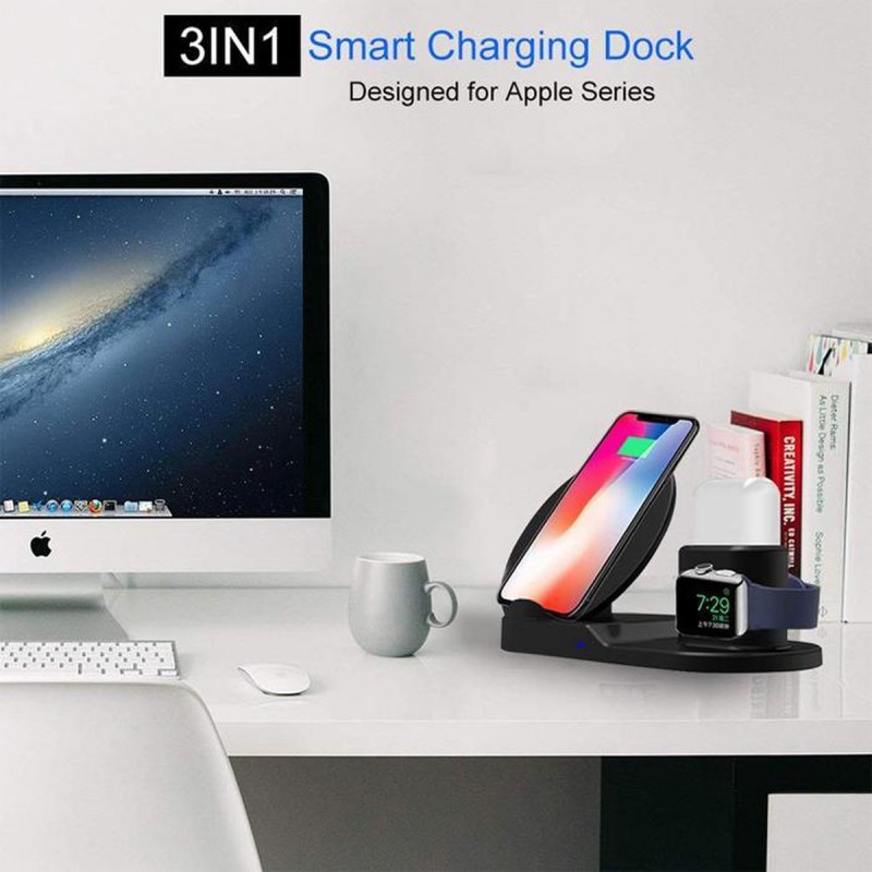 Docking station 3in1 for wireless charging Color Black